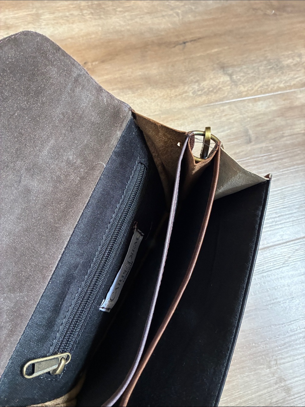 CARPE DIEM LONDON Bought on VACATION Leather Crossbody with Leopard-Print Flap - Picture 11 of 16
